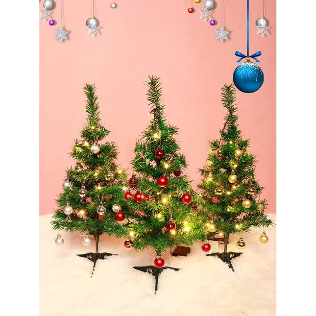 Brad Artificial Impodobit,suport plastic, cu instalatie luminoasa 20 LED