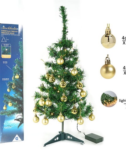 Brad Artificial Impodobit,suport plastic, cu instalatie luminoasa 20 LED