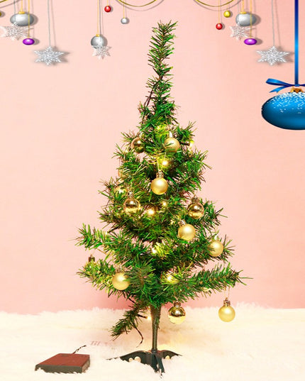 Brad Artificial Impodobit,suport plastic, cu instalatie luminoasa 20 LED