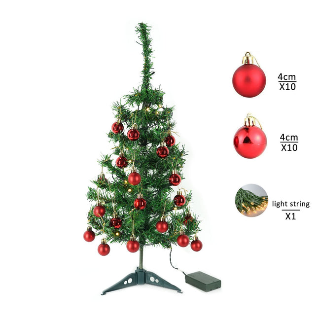 Brad Artificial Impodobit,suport plastic cu instalatie luminoasa 20 LED