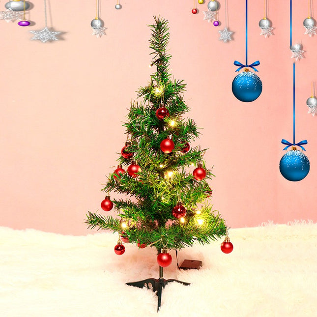 Brad Artificial Impodobit,suport plastic cu instalatie luminoasa 20 LED