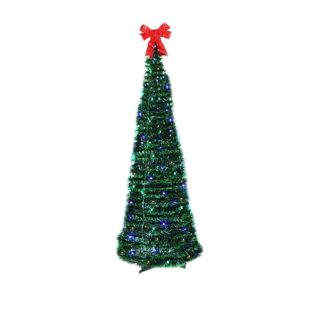 Brad de Craciun artificial cu luminite, tip pop-up, inaltime