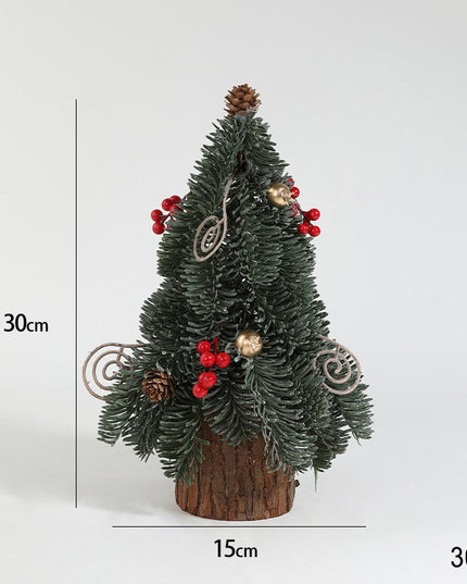 Decoratiune Craciun pentru Masa, Ornament de Decor Model Brad de Craciun de Dimensiuni Mici, pentru Birou si Interior, din Plastic