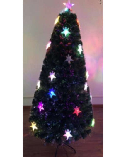 Brazi de Craciun cu fibra optica colorata cu 30 stele transparente -