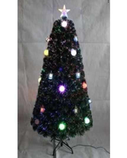 Brazi de Craciun cu fibra optica colorata cu felinare si bulgari -