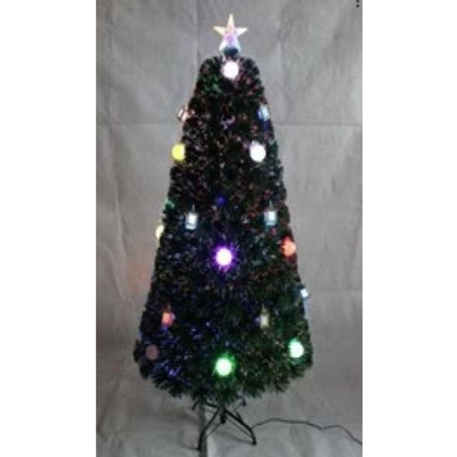 Brazi de Craciun cu fibra optica colorata cu felinare si bulgari -