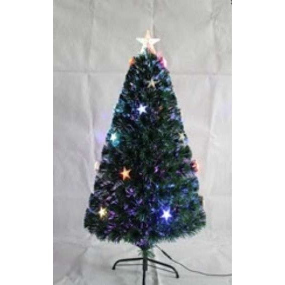 Brazi de Craciun cu fibra optica colorata cu stea si 24 decoratiuni -