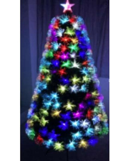 Brazi de Craciun cu fibra optica colorata cu suport de plastic -