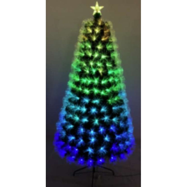 Brazi de Craciun cu fibra optica colorata cu telecomanda -