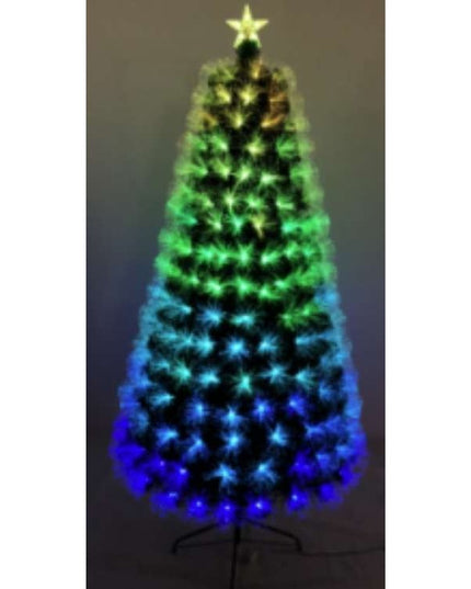 Brazi de Craciun cu fibra optica colorata cu telecomanda -