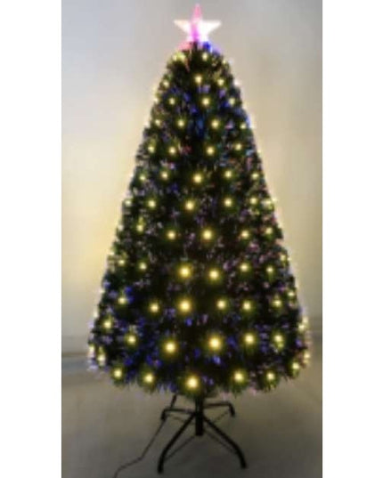 Brazi de Craciun cu fibra optica cu lumina alba calda -