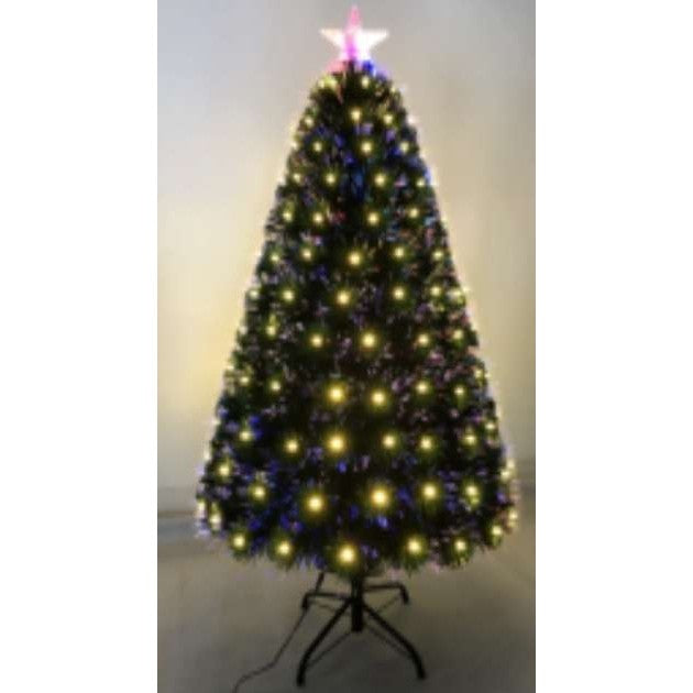 Brazi de Craciun cu fibra optica cu lumina alba calda -