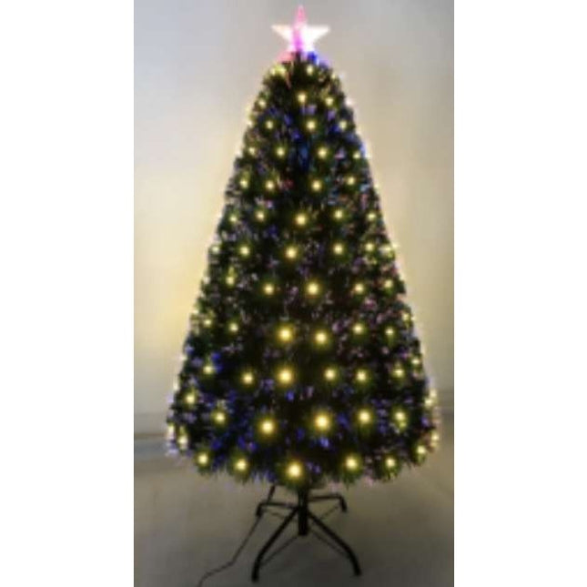 Brazi de Craciun cu fibra optica cu lumina alba calda -