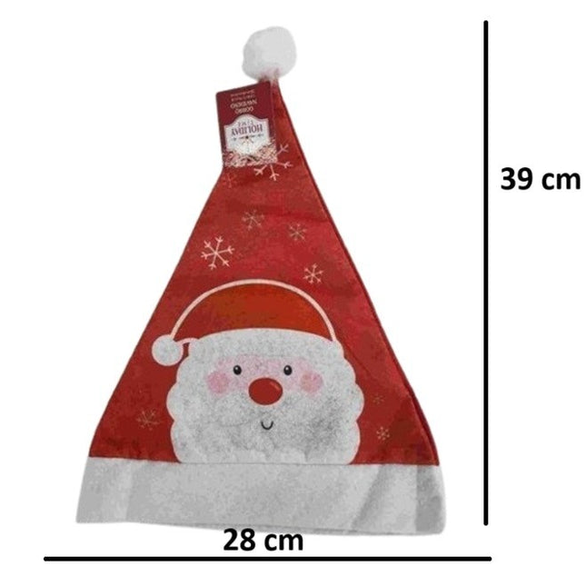 Caciula de Mos Craciun, Model 1 Mos Craciun cu Fulgi de Zapada, Marime Universala, Material Textil