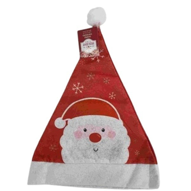 Caciula de Mos Craciun, Model 1 Mos Craciun cu Fulgi de Zapada, Marime Universala, Material Textil