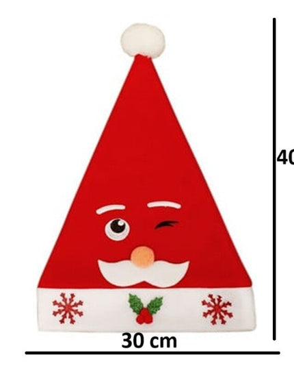 Caciula de Mos Craciun, Model 3 Mos Craciun cu Mustata, Marime Universala, Material Textil