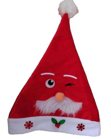 Caciula de Mos Craciun, Model 3 Mos Craciun cu Mustata, Marime Universala, Material Textil