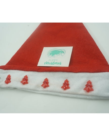 Caciulita de Mos Craciun, cu braduti ,led si muzica, rosie, marime universala, poliester