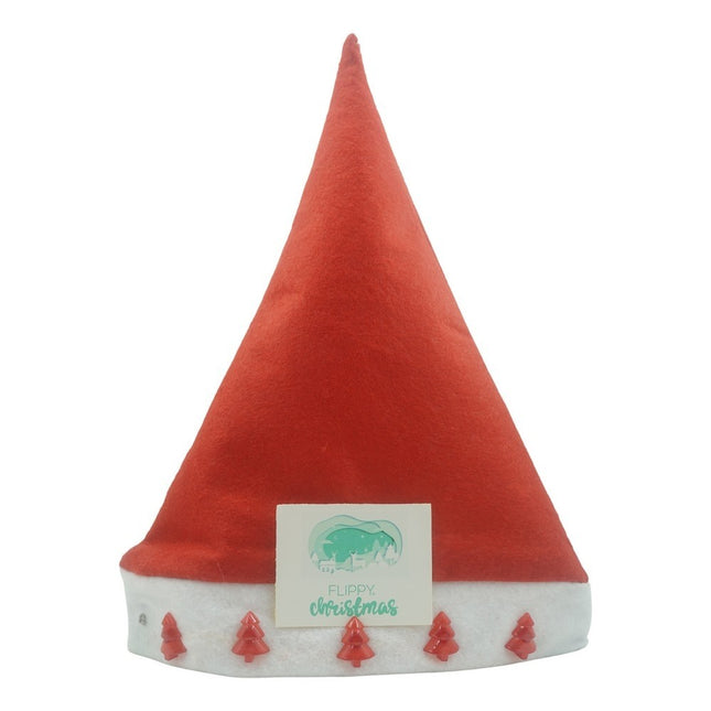 Caciulita de Mos Craciun, cu braduti ,led si muzica, rosie, marime universala, poliester