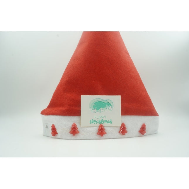 Caciulita de Mos Craciun, cu braduti si led, rosie, marime universala, poliester