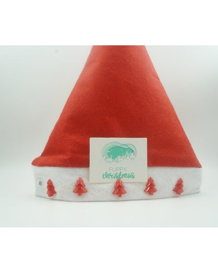 Caciulita de Mos Craciun, cu braduti si led, rosie, marime universala, poliester