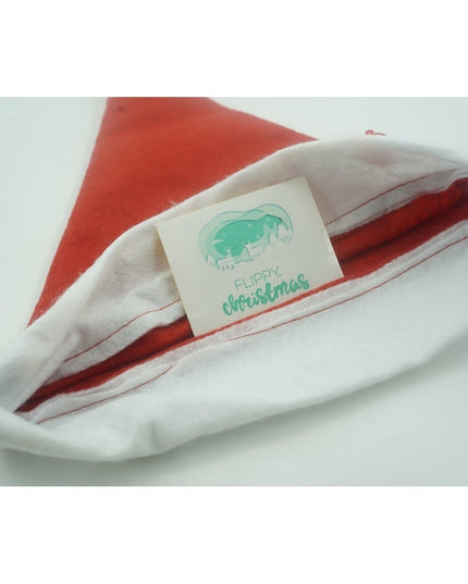 Caciulita de Mos Craciun, cu braduti si led, rosie, marime universala, poliester