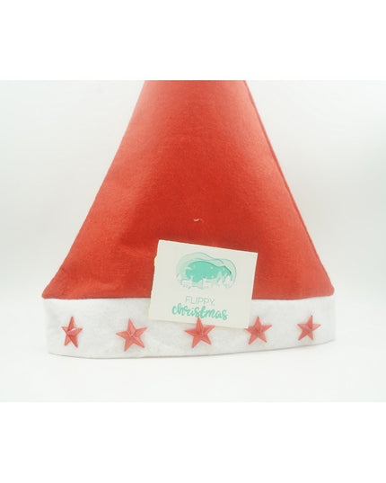 Caciulita de Mos Craciun, cu stele ,led si muzica, rosie, marime universala, poliester