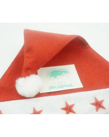 Caciulita de Mos Craciun, cu stele ,led si muzica, rosie, marime universala, poliester