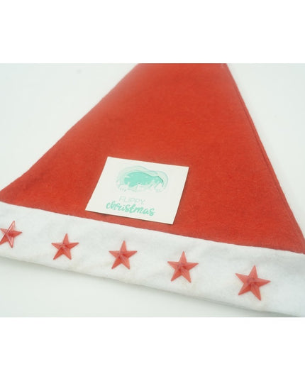 Caciulita de Mos Craciun, cu stele si led, rosie, marime universala, poliester