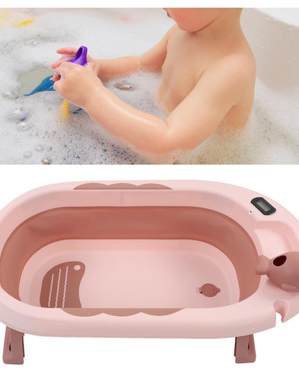 Cada de Baie, pentru Copii 0 luni - 6 Ani, cu Termometru, Pliabila, Perna Suport Inclusa, din Plastic