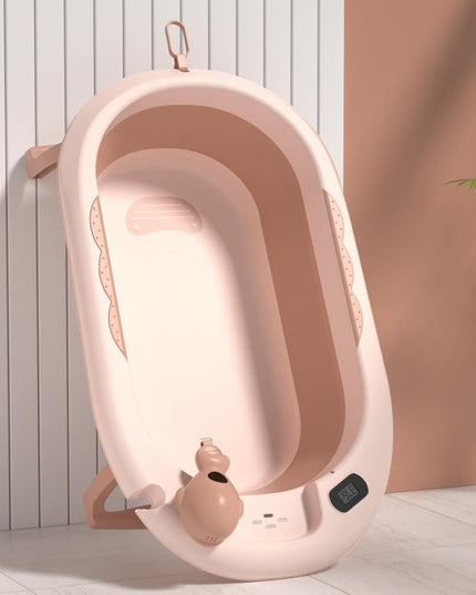 Cada de Baie, pentru Copii 0 luni - 6 Ani, cu Termometru, Pliabila, Perna Suport Inclusa, din Plastic