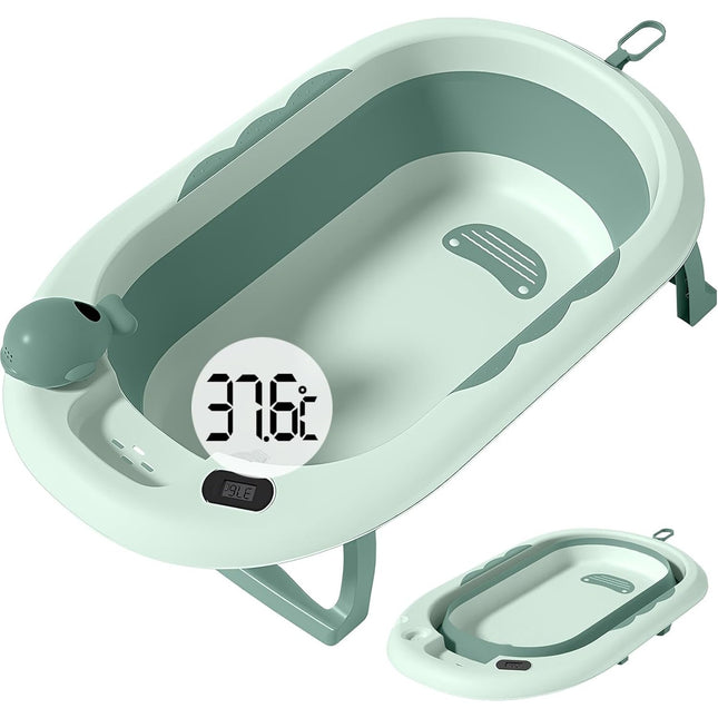 Cada de Baie, pentru Copii 0 luni - 6 Ani, cu Termometru, Pliabila, Perna Suport Inclusa, din Plastic