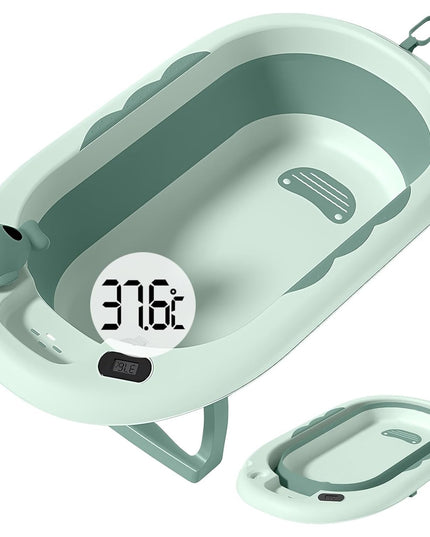 Cada de Baie, pentru Copii 0 luni - 6 Ani, cu Termometru, Pliabila, Perna Suport Inclusa, din Plastic