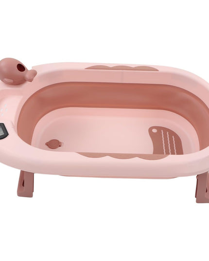 Cada de Baie, pentru Copii 0 luni - 6 Ani, cu Termometru, Pliabila, Perna Suport Inclusa, din Plastic