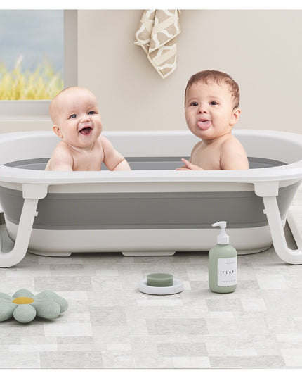 Cada de Baie Pliabila, cu Suport, Indicator de Temperatura, 0-8 Ani, din PP+TPR, 45 l Capacitate