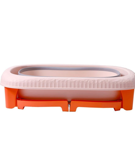 Cada Pliabila pentru Baie, din PP+TPE, pentru Copii 0-6 Ani, cu Picioare, Suport de Sezut, Scurgere Etans
