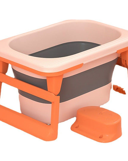Cada Pliabila pentru Baie, din PP+TPE, pentru Copii 0-6 Ani, cu Picioare, Suport de Sezut, Scurgere Etans