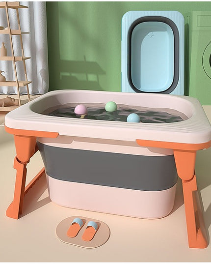 Cada Pliabila pentru Baie, din PP+TPE, pentru Copii 0-6 Ani, cu Picioare, Suport de Sezut, Scurgere Etans