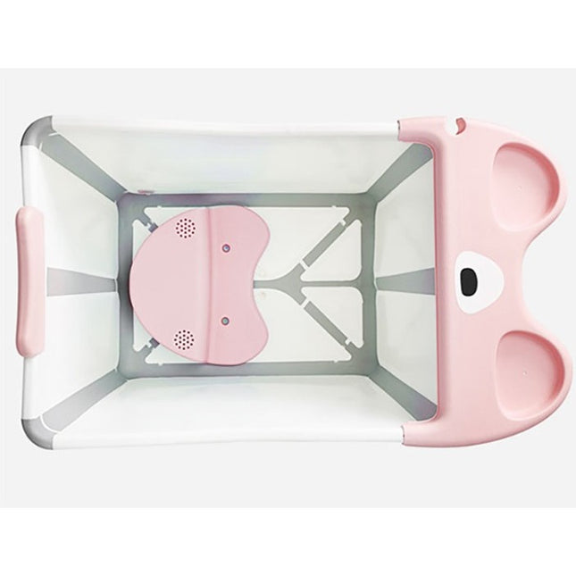 Cada Pliabila pentru Baie, din PP+TPE, pentru Copii +6 Luni, Model Ursulet, Scaun de Interior, Detasabil