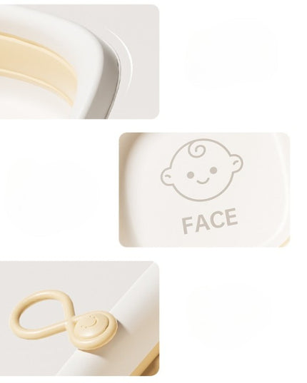 Cada Pliabila pentru Baie pentru Copii, Cadita pentru Bebelusi, Model Patrat pentru Fata