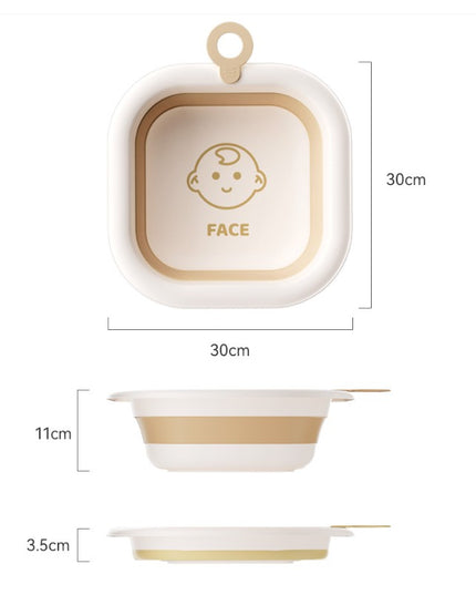 Cada Pliabila pentru Baie pentru Copii, Cadita pentru Bebelusi, Model Patrat pentru Fata