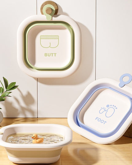 Cada Pliabila pentru Baie pentru Copii, Cadita pentru Bebelusi, Model Patrat pentru Fundulet