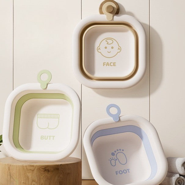 Cada Pliabila pentru Baie pentru Copii, Cadita pentru Bebelusi, Model Patrat pentru Picioare