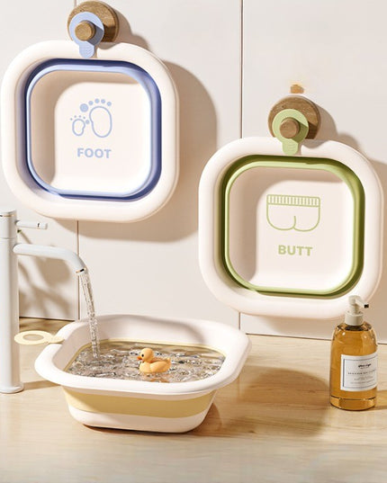 Cada Pliabila pentru Baie pentru Copii, Cadita pentru Bebelusi, Model Patrat pentru Picioare