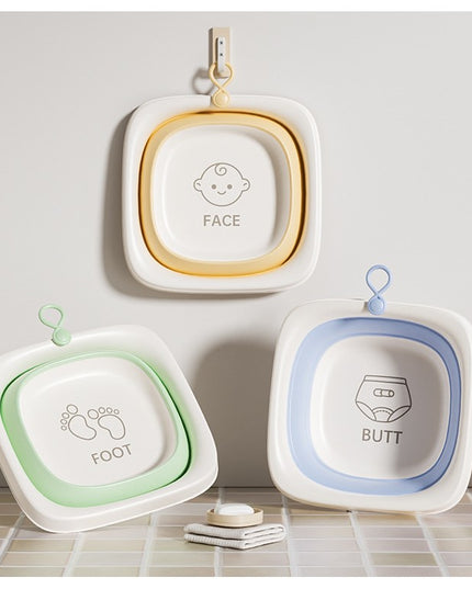 Cada Pliabila pentru Baie pentru Copii, Cadita pentru Bebelusi, Model Patrat pentru Picioare