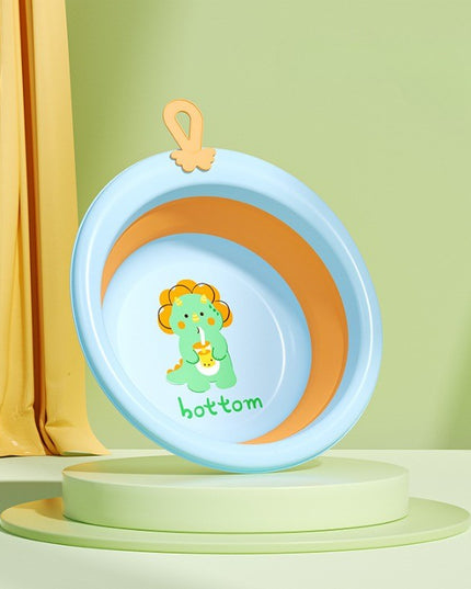 Cada Pliabila pentru Baie pentru Copii, Cadita pentru Bebelusi, Model Rotund cu Dinozaur, Blue,4L