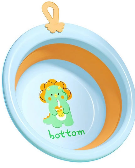 Cada Pliabila pentru Baie pentru Copii, Cadita pentru Bebelusi, Model Rotund cu Dinozaur, Blue,4L