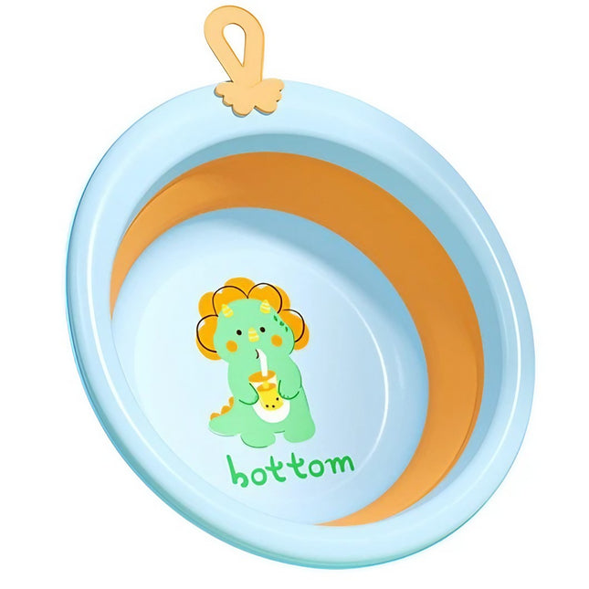 Cada Pliabila pentru Baie pentru Copii, Cadita pentru Bebelusi, Model Rotund cu Dinozaur, Blue,4L