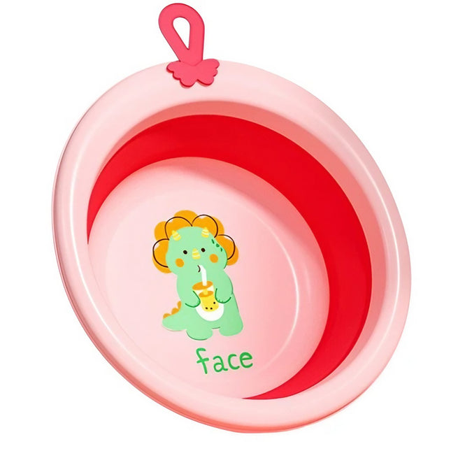 Cada Pliabila pentru Baie pentru Copii, Cadita pentru Bebelusi, Model Rotund cu Dinozaur