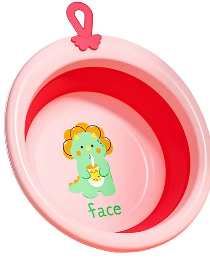 Cada Pliabila pentru Baie pentru Copii, Cadita pentru Bebelusi, Model Rotund cu Dinozaur